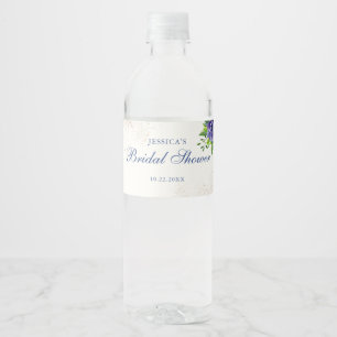 Elegant Floral Bridal Shower Water Bottle Label