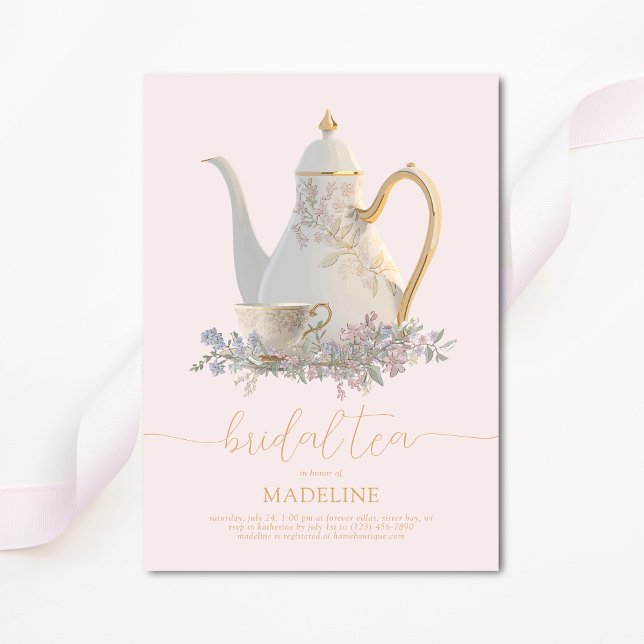 Elegant Floral Bridal Tea Bridal Shower Invitation (Creator Uploaded)