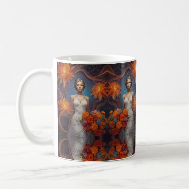 Elegant Floral Bride Wedding Collection  Coffee Mug (Left)