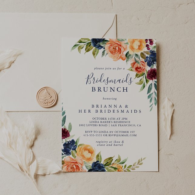 Elegant Floral Bridesmaids Brunch Shower  Invitation (Creator Uploaded)