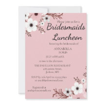 Elegant Floral Bridesmaids Luncheon invitation