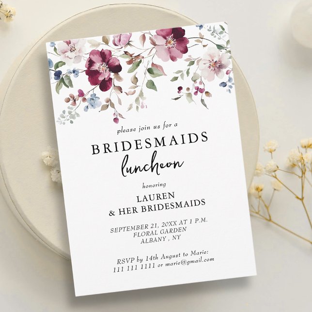 Elegant Floral Bridesmaids Luncheon Invitation (Creator Uploaded)