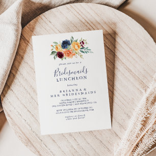 Elegant Floral Bridesmaids Luncheon Shower  Invitation