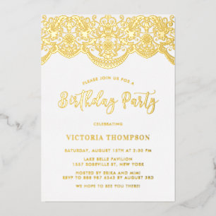 Elegant Floral Brocade Lace Birthday Party