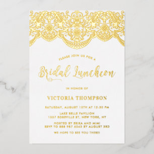 Elegant Floral Brocade Lace Bridal Luncheon