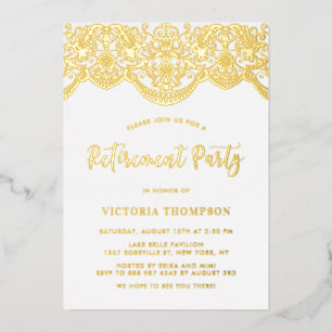 Elegant Floral Brocade Lace Retirement Party