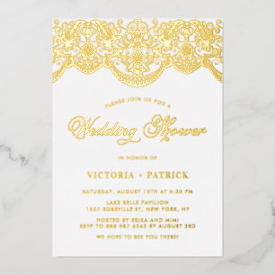 Elegant Floral Brocade Lace Wedding Shower