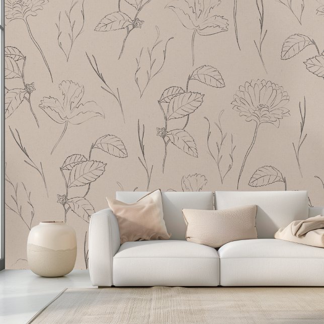 Elegant Floral Brown  Wallpaper (Creator Uploaded)