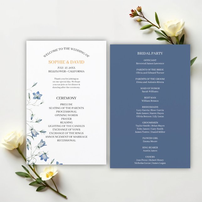 Elegant Floral  Budget Wedding Program (Creator Uploaded)