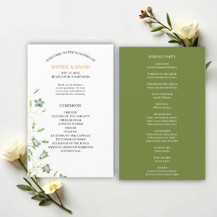 Elegant Floral  Budget Wedding Program