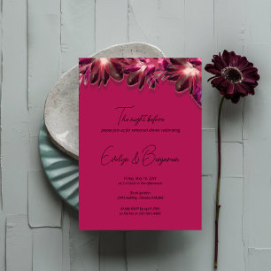 Elegant Floral Burgundy Rehearsal Dinner Invitation