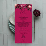 Elegant Floral Burgundy Wedding   Menu<br><div class="desc">Elegant Floral Burgundy Wedding Menu. Shades of magenta,  purple and burgundy colour palette. Fall floral composition. Featuring a modern design with abstract floral elements in rich burgundy and vibrant magenta,  this card combines simplicity with a touch of luxury.</div>