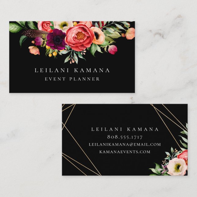 Elegant Floral Business Card (Front/Back)