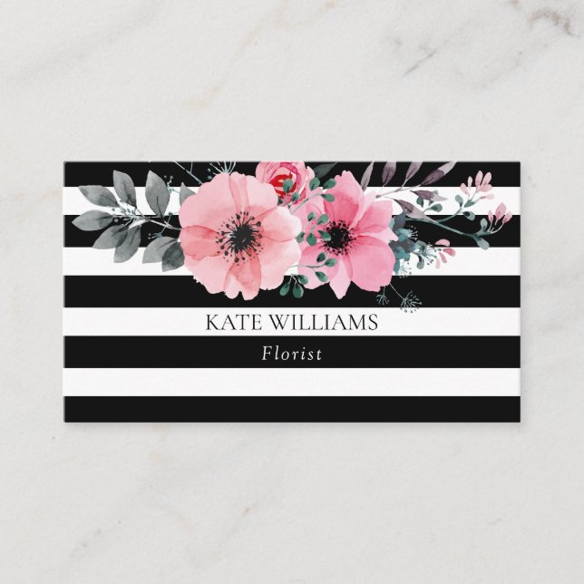 Elegant Floral Business Card (Front)