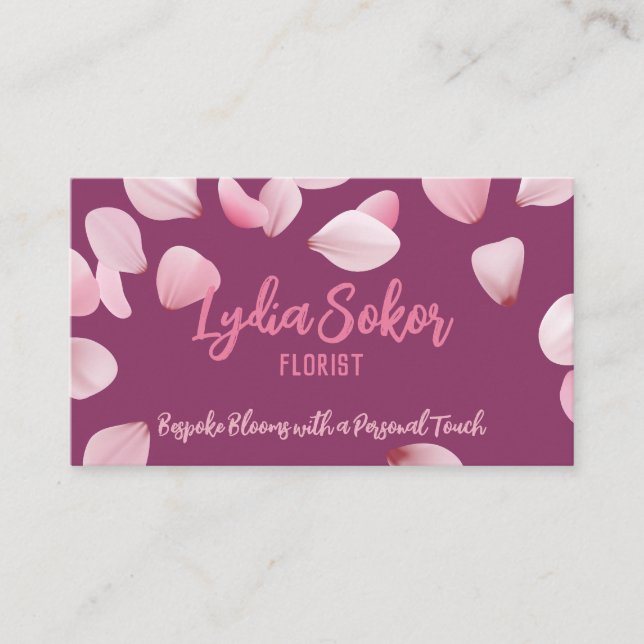 Elegant Floral Business Card for Florist (Front)