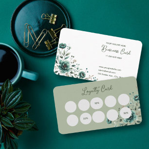 Elegant Floral Business & Loyalty Card