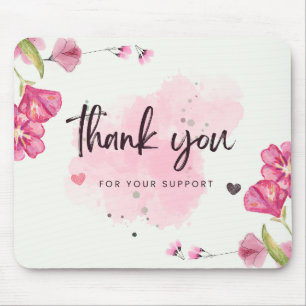 Elegant Floral Business Thank You For Your Purchas Mouse Mat