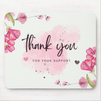 Elegant Floral Business Thank You For Your Purchas Mouse Mat