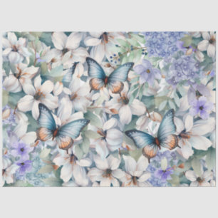 Elegant Floral & Butterflies Decoupage Tissue Paper