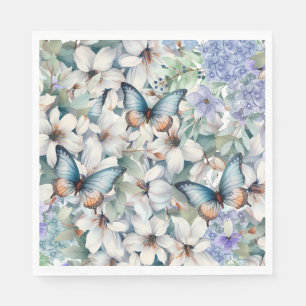 Elegant Floral & Butterflies Napkin