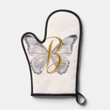 Elegant Floral Butterfly Letter B - Artistic Monog