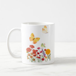 Elegant Floral & Butterfly Mug – Delicate Flowers