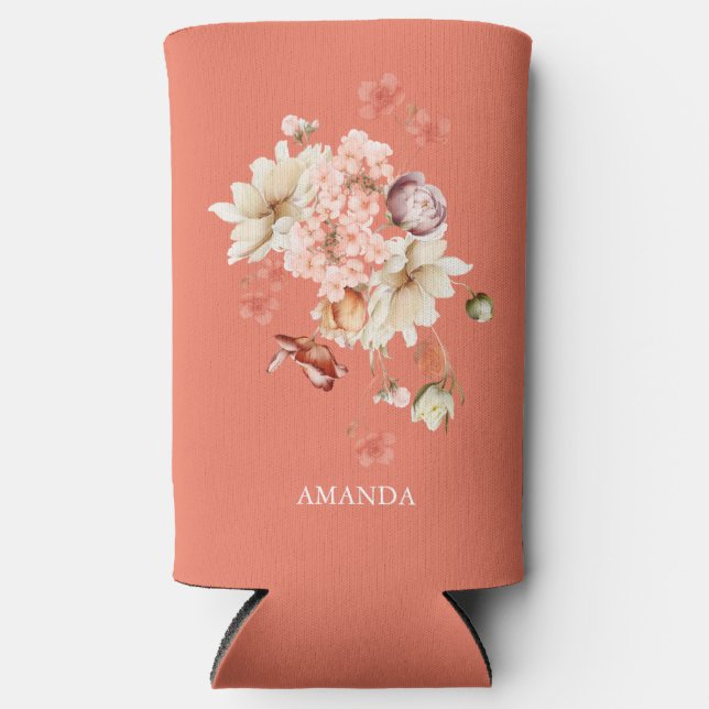 Elegant Floral Can Coolers (Front)