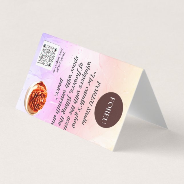 Elegant Floral Candle Business Card – FOREU Studio (Front)