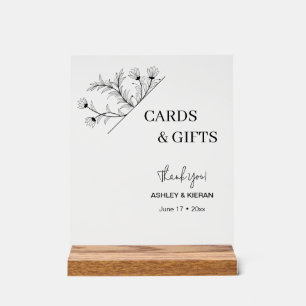 Elegant Floral "Cards & Gifts" Wedding Acrylic Sign