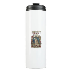 Elegant Floral Cat Cat Art Nouveau Vintage Vector Thermal Tumbler