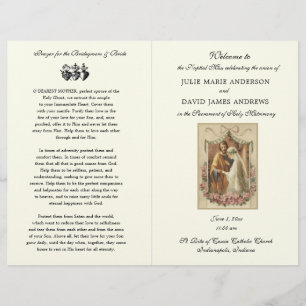 Elegant Floral Catholic Wedding Mass Program