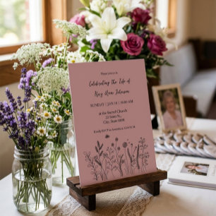 Elegant Floral "Celebrating the Life" Funeral Invitation