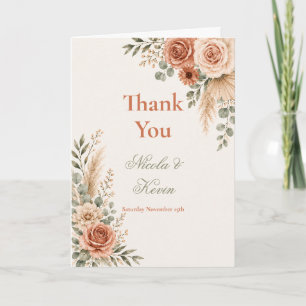 Elegant Floral Ceremony Thank You Card