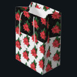 Elegant Floral Chalkboard  Merry Christmas Medium Gift Bag<br><div class="desc">Elegant Floral Poinsettia with Chalkboard background Christmas Gift Bag.</div>