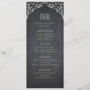Elegant floral chalkboard rustic wedding menu