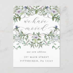 Elegant Floral Change of Address Moving Postcard