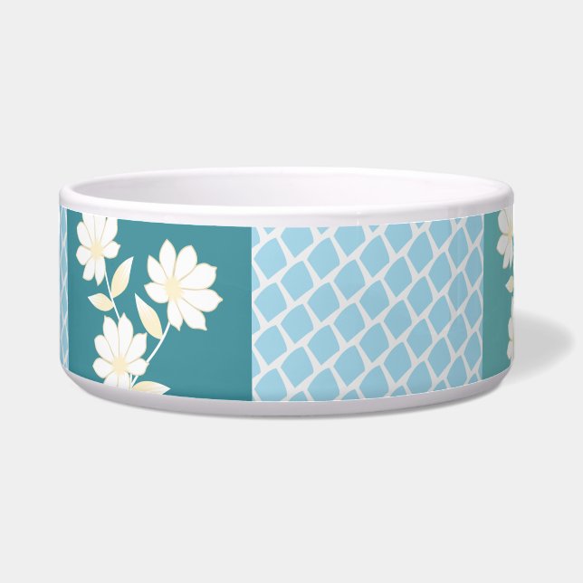Elegant Floral Chequerboard Seamless Pattern in So (Front)