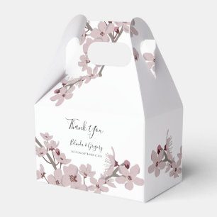Elegant Floral Cherry Blossom Wedding Favour Box
