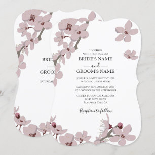 Elegant Floral Cherry Blossom Wedding Invitations