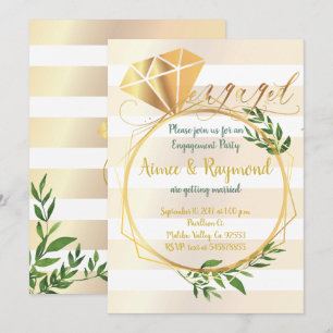 Elegant Floral Chic Engagement Party Invitation