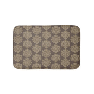Elegant floral chic gold damask pattern  bath mat