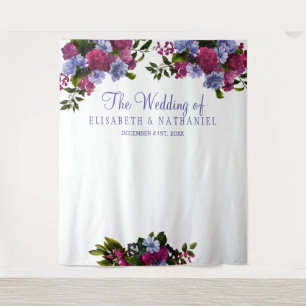 Elegant floral chic wedding photo booth backdrop tapestry
