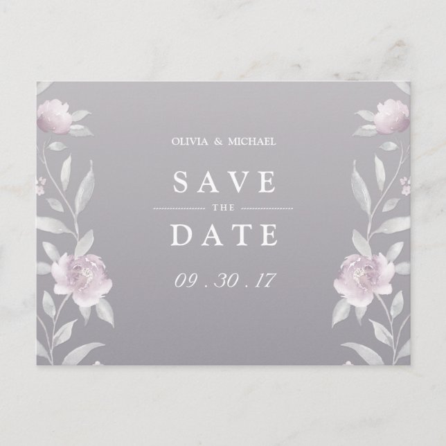 Elegant floral Chinoiserie Wedding save the date Announcement Postcard (Front)