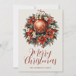Elegant Floral Christmas Card