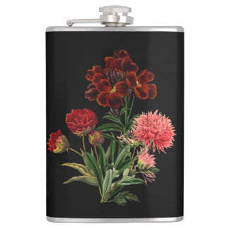 Elegant Floral Christmas Hip Flask