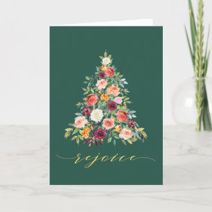Elegant Floral Christmas Holiday Tree