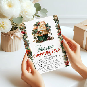 Elegant Floral Christmas Party Invitation