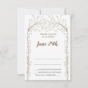 Elegant Floral Chuppah Rsvp Card & Envelope