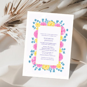 elegant floral classic colorful baby shower invitation