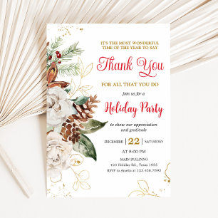 Elegant Floral Company Holiday Party Invitation